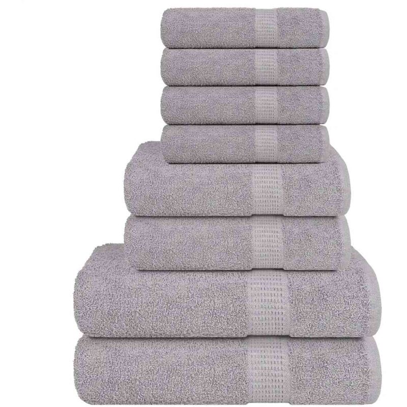 foto del prodotto vidaxl set asciugamani 8 pz grigio 360 gsm 100 cotone
