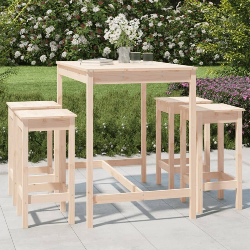 foto del prodotto vidaxl set bar da giardino 5 pz in legno massello di pino 364551