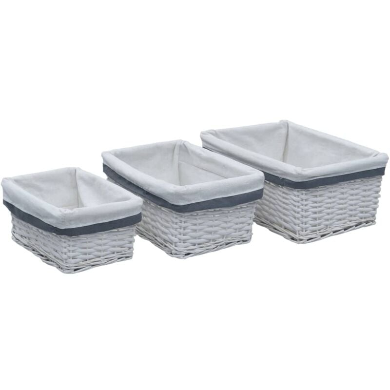 foto del prodotto vidaxl set cestini impilabili 3 pz bianchi in salice