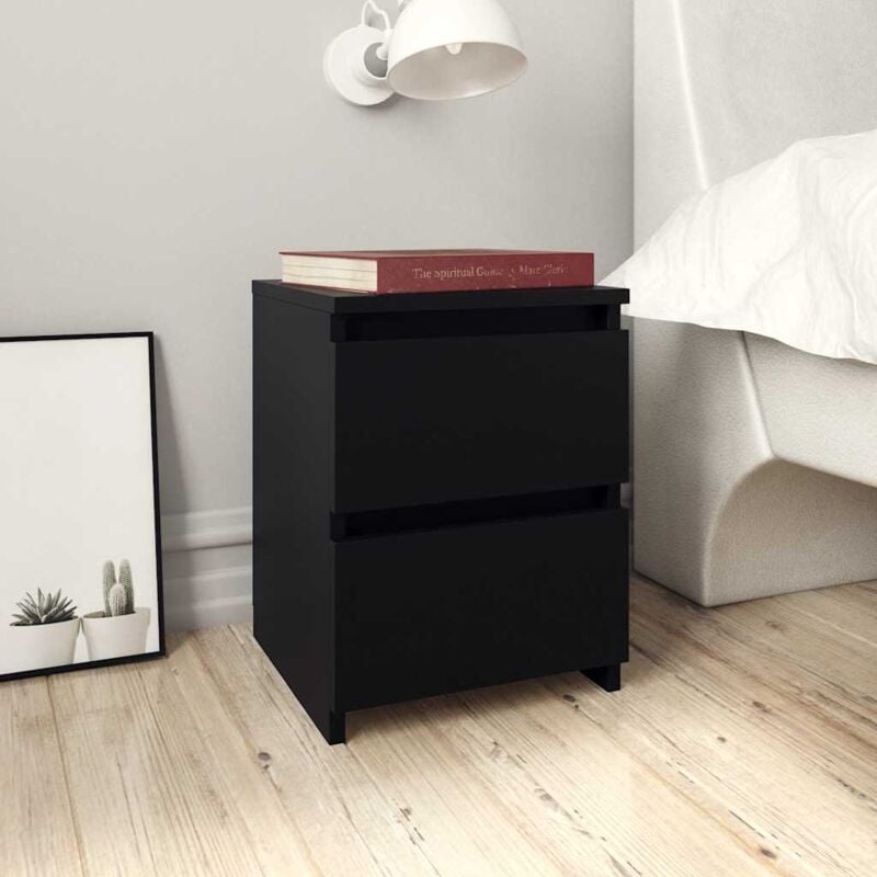 foto del prodotto vidaxl set comodini 2 pz con 2 cassetti scorrevoli 30x30x40 cm in legno design moderno vari colori colore nero