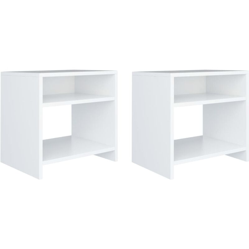 foto del prodotto vidaxl set comodini camera da letto 2 pz design classico con scomparti aperti vari colori colore bianco