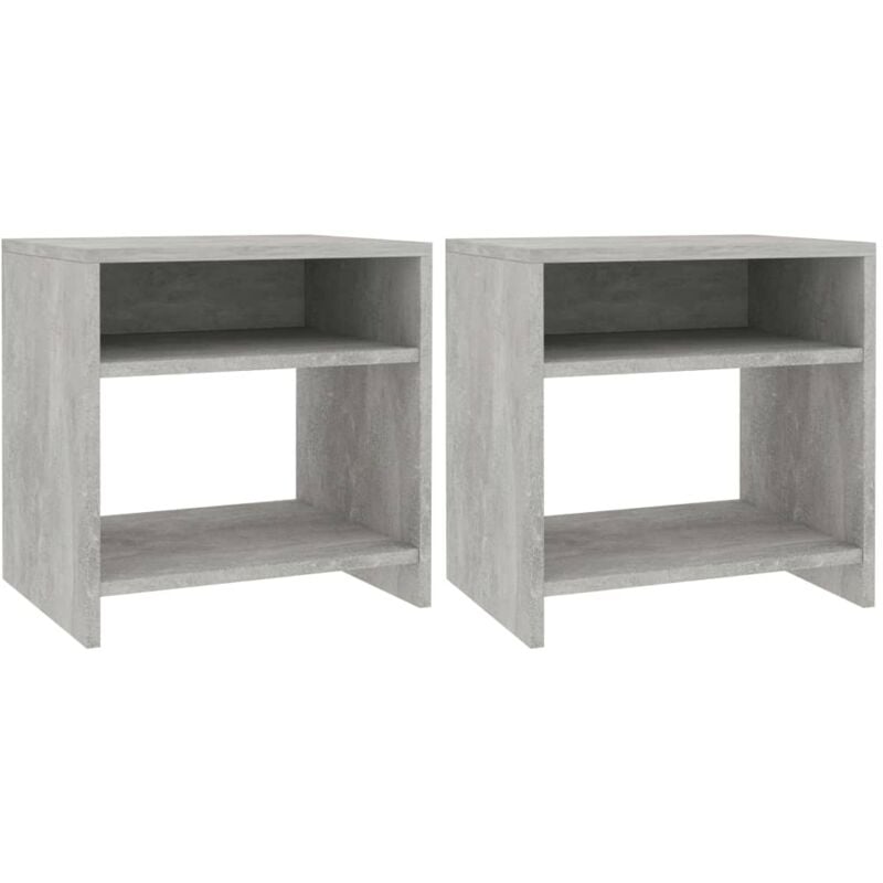 foto del prodotto vidaxl set comodini camera da letto 2 pz design classico con scomparti aperti vari colori colore grigio calcestruzzo