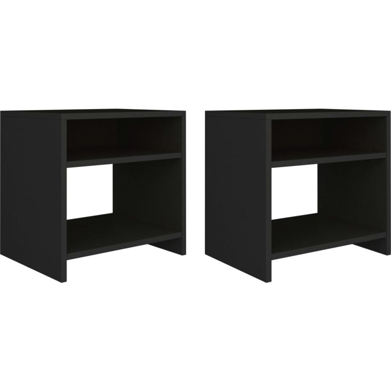 foto del prodotto vidaxl set comodini camera da letto 2 pz design classico con scomparti aperti vari colori colore nero