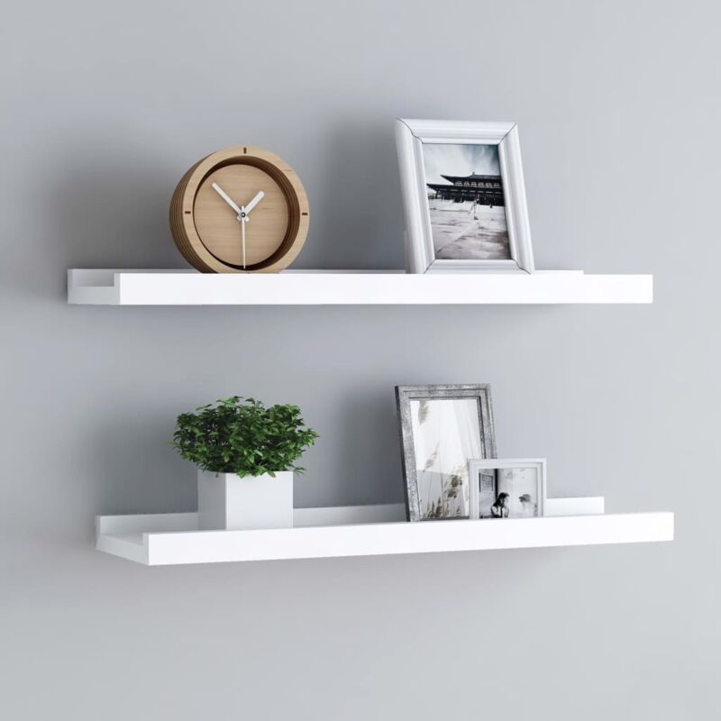 foto del prodotto vidaxl set composto da 2 mensole con sporgenza bianche design moderno varie misure dimensioni 40 x 9 x 3 cm