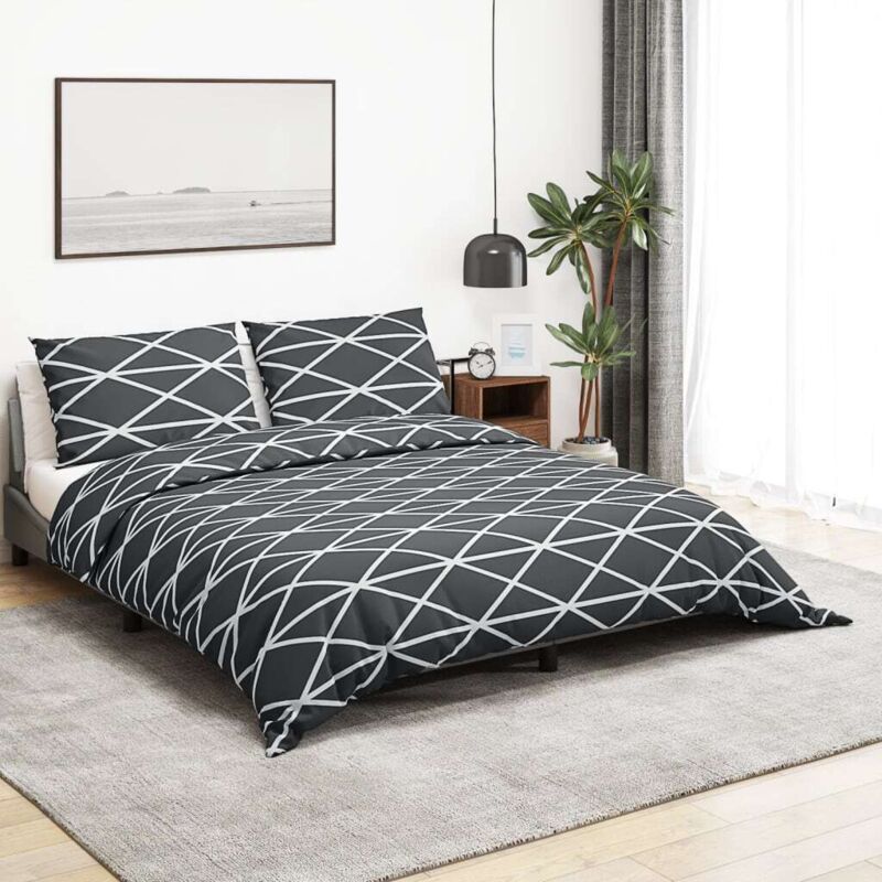 foto del prodotto vidaxl set copripiumino grigio 155x220 cm in cotone