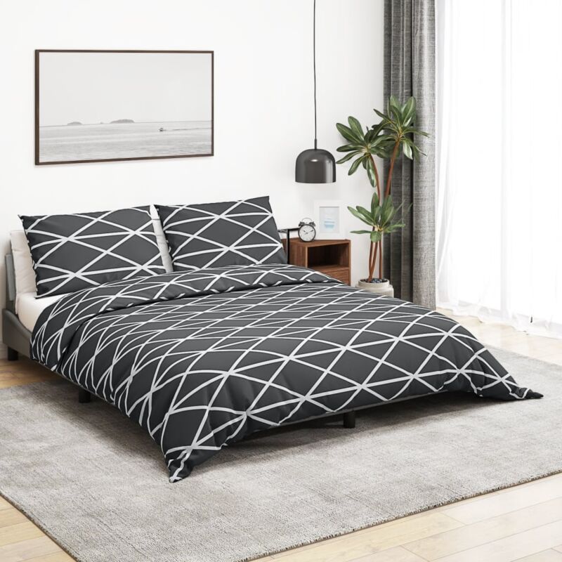 foto del prodotto vidaxl set copripiumino grigio 200x200 cm in cotone