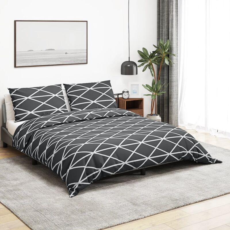 foto del prodotto vidaxl set copripiumino grigio 200x200 cm in cotone