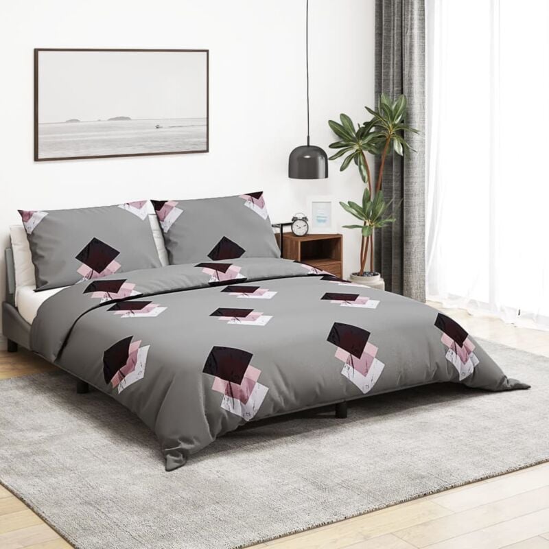 foto del prodotto vidaxl set copripiumino grigio 220x240 cm in cotone