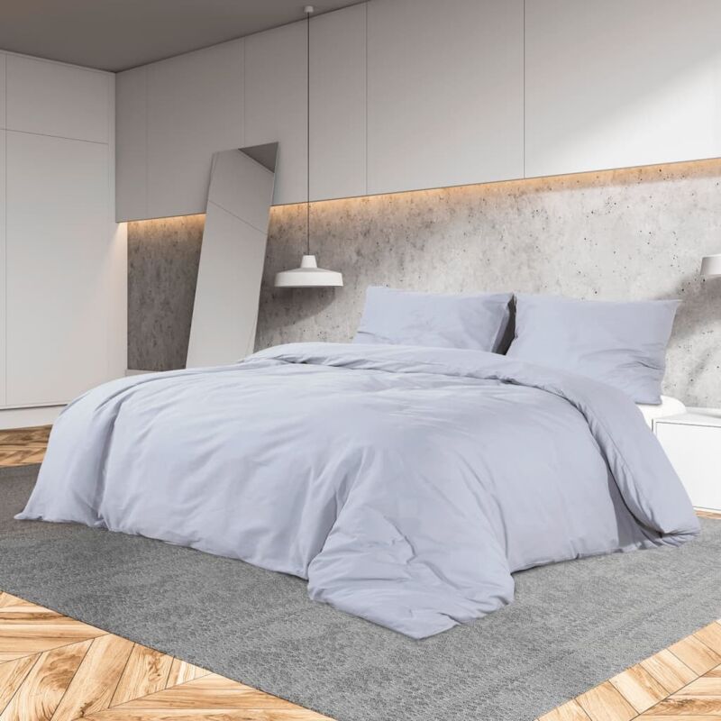 foto del prodotto vidaxl set copripiumino grigio 260x220 cm in cotone