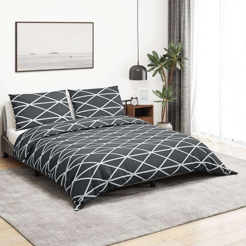 foto del prodotto vidaxl set copripiumino grigio 260x240 cm in cotone