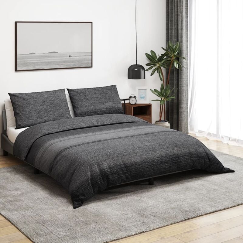 foto del prodotto vidaxl set copripiumino grigio scuro 200x200 cm in cotone