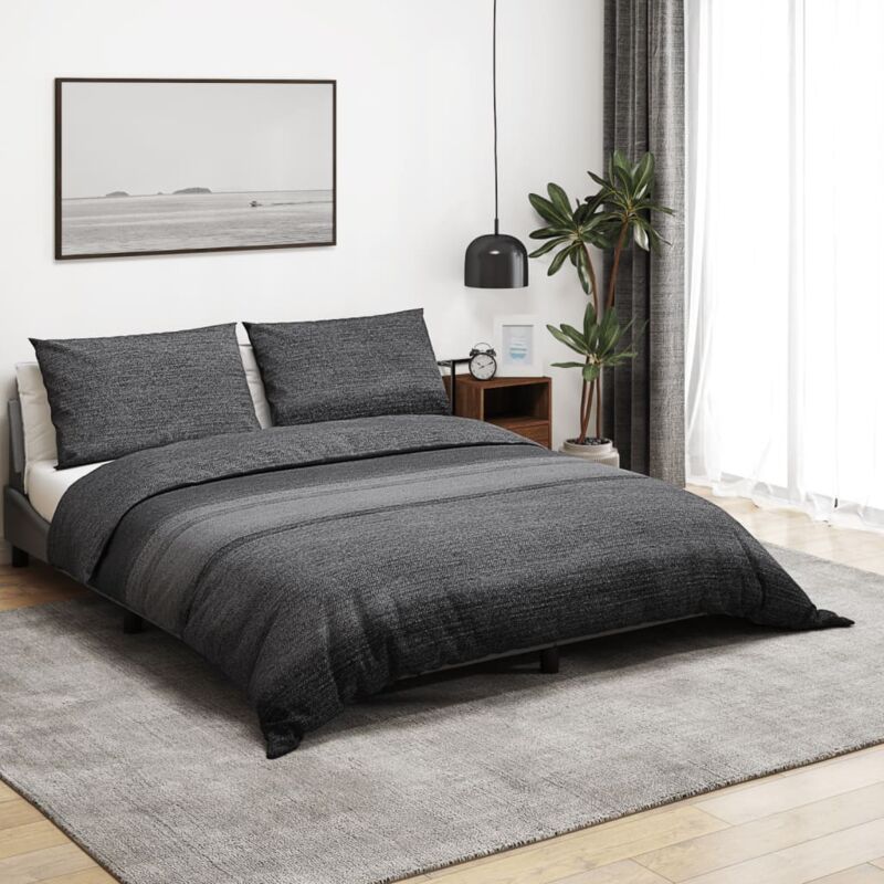 foto del prodotto vidaxl set copripiumino grigio scuro 200x200 cm in cotone