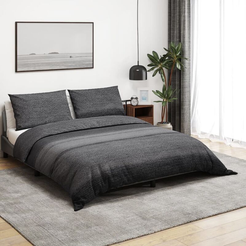 foto del prodotto vidaxl set copripiumino grigio scuro 225x220 cm in cotone