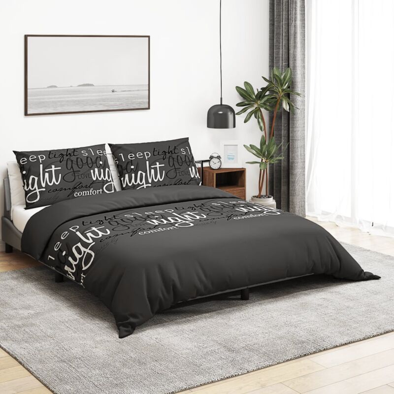foto del prodotto vidaxl set copripiumino nero 240x220 cm in cotone