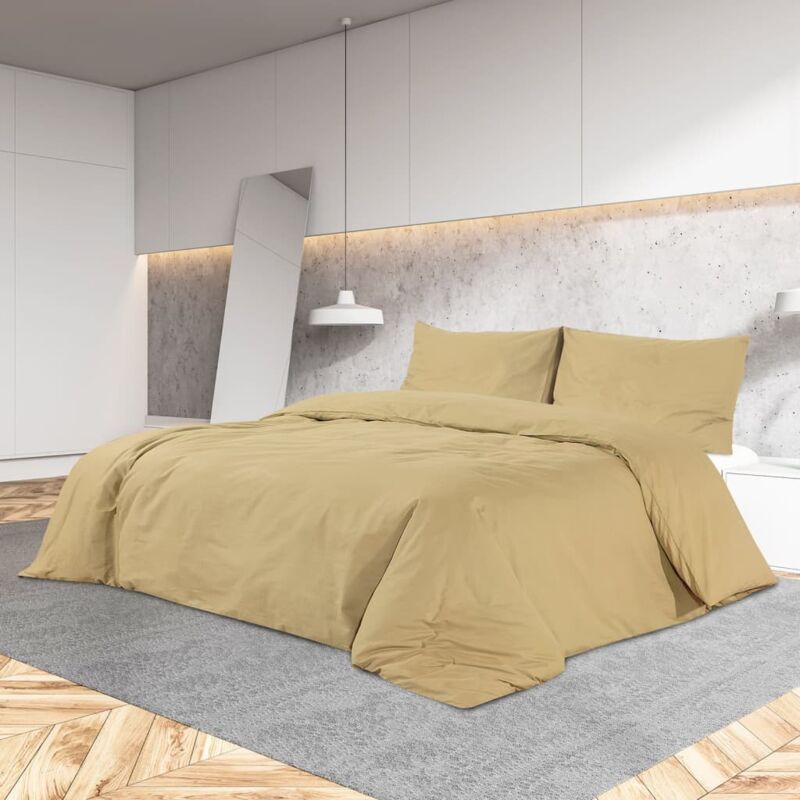 foto del prodotto vidaxl set copripiumino tortora 135x200 cm in microfibra leggera