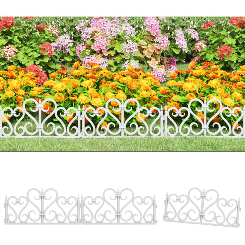 foto del prodotto vidaxl set da 17 pannelli di bordatura del prato design elegante vari colori colore bianco