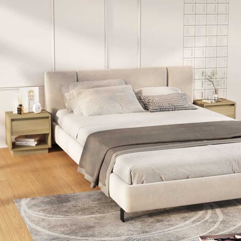 foto del prodotto vidaxl set da 2 comodini con cassetto e scomparto dall aspetto moderno vari colori colore marrone