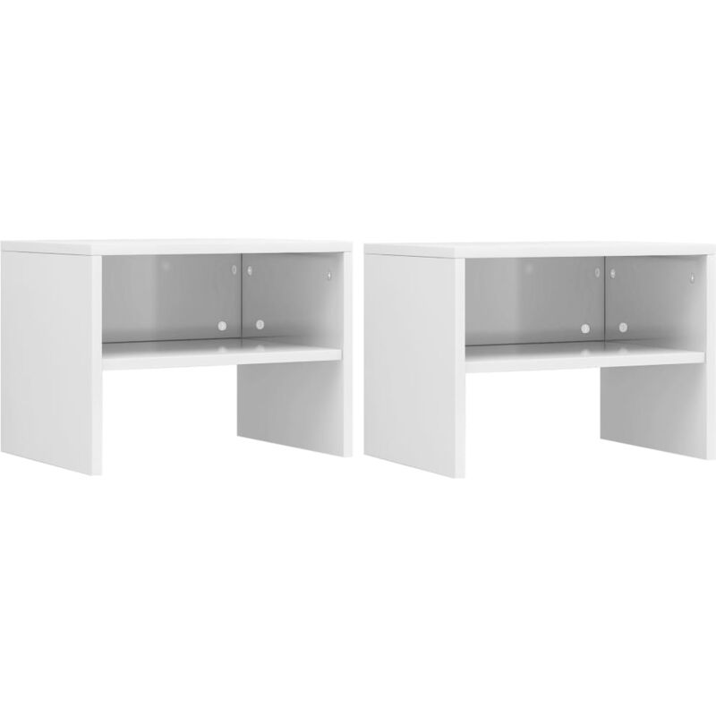 foto del prodotto vidaxl set da 2 comodini con scomparto inferiore per camera o salotto vari colori colore bianco lucido