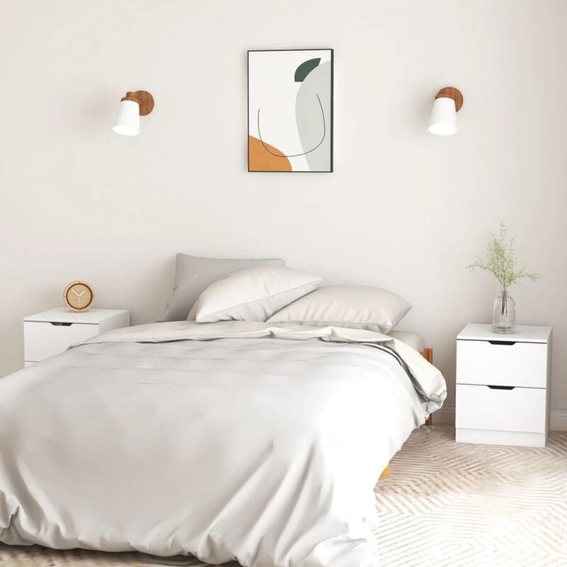 foto del prodotto vidaxl set da 2 comodini dal design moderno dotati di 2 cassetti disponibili in vari colori colore bianco