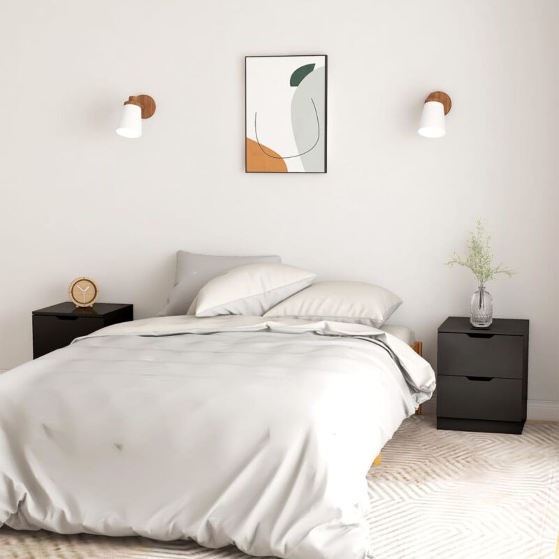 foto del prodotto vidaxl set da 2 comodini dal design moderno dotati di 2 cassetti disponibili in vari colori colore nero