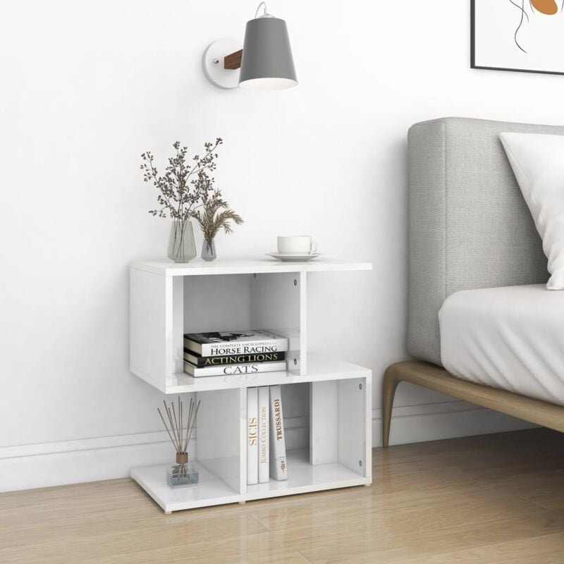 foto del prodotto vidaxl set da 2 comodini ideali per salotto design moderno vari scomparti e vari colori colore bianco lucido