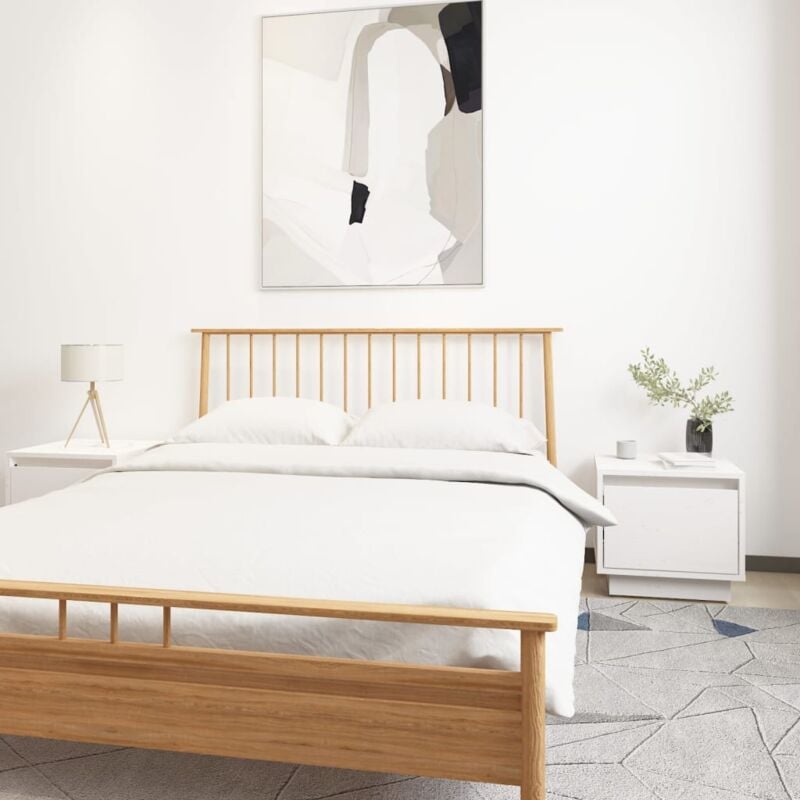 foto del prodotto vidaxl set da 2 comodini in legno cubici con cassetto 35x42x32cm vari colori colore bianco