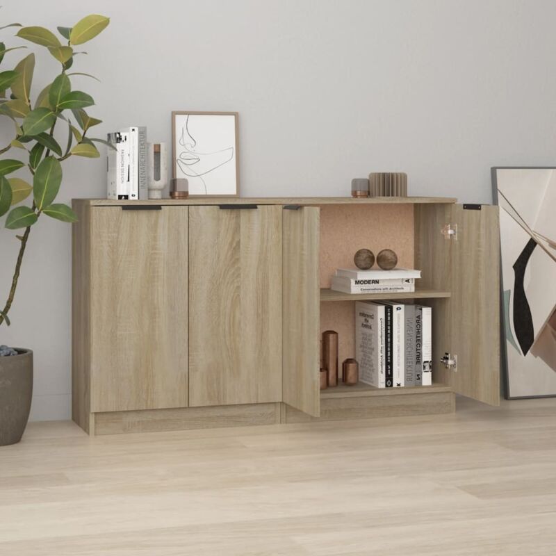 foto del prodotto vidaxl set da 2 credenze con ante design semplice ed elegante 60x30x70cm vari colori colore marrone chiaro