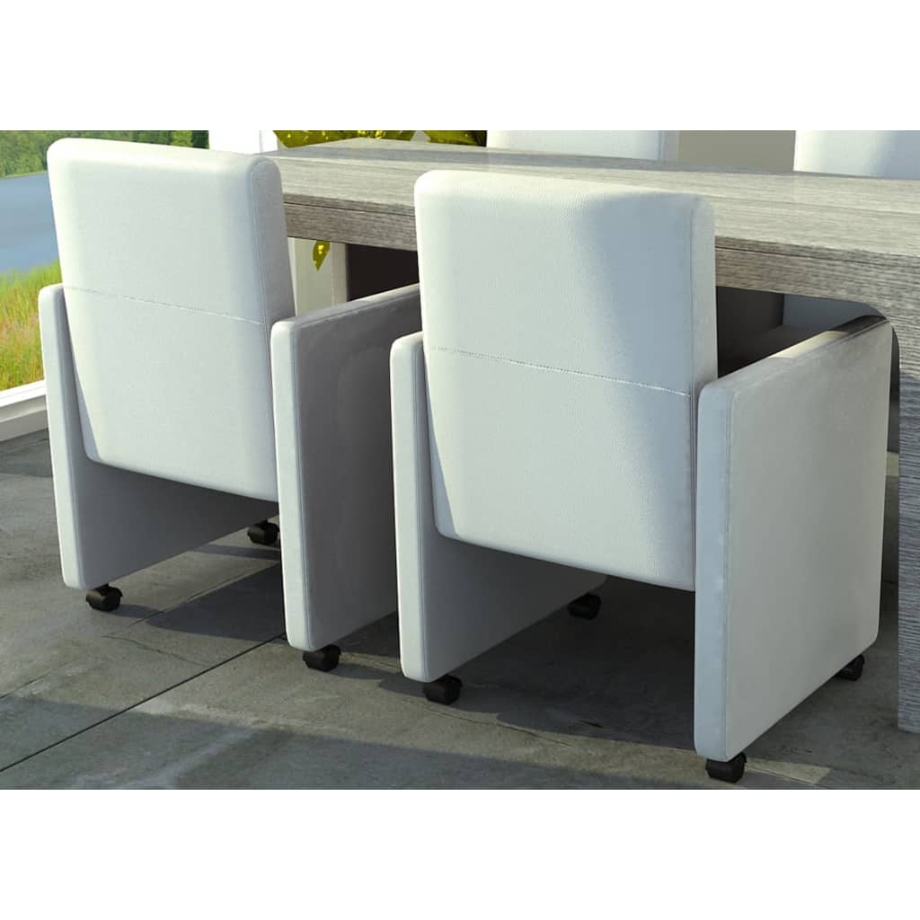 foto del prodotto vidaxl set da 2 poltrone in similpelle eleganti ideali per sala pranzo vari colori colore bianco