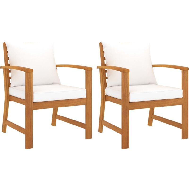foto del prodotto vidaxl set da 2 sedie in legno di alta qualit in stile rustico cuscini vari colori colore crema