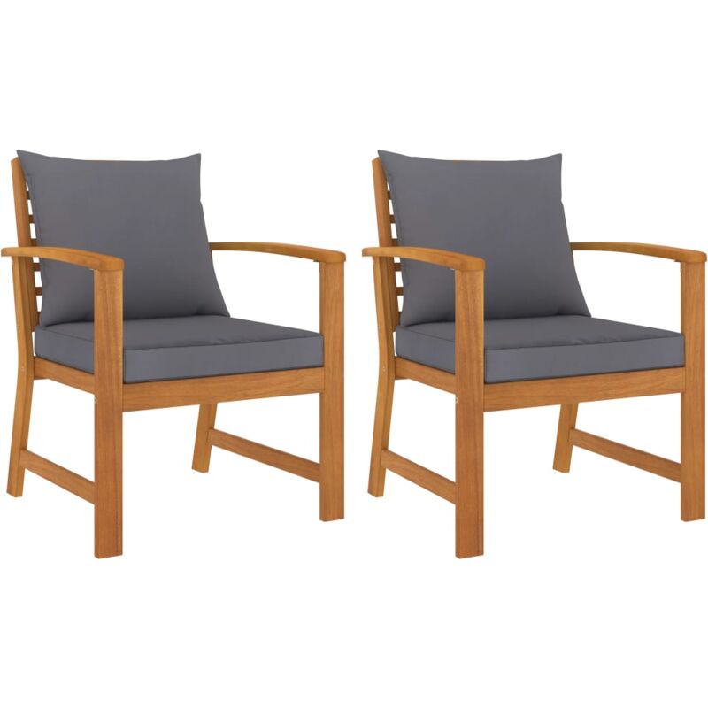 foto del prodotto vidaxl set da 2 sedie in legno di alta qualit in stile rustico cuscini vari colori colore grigio