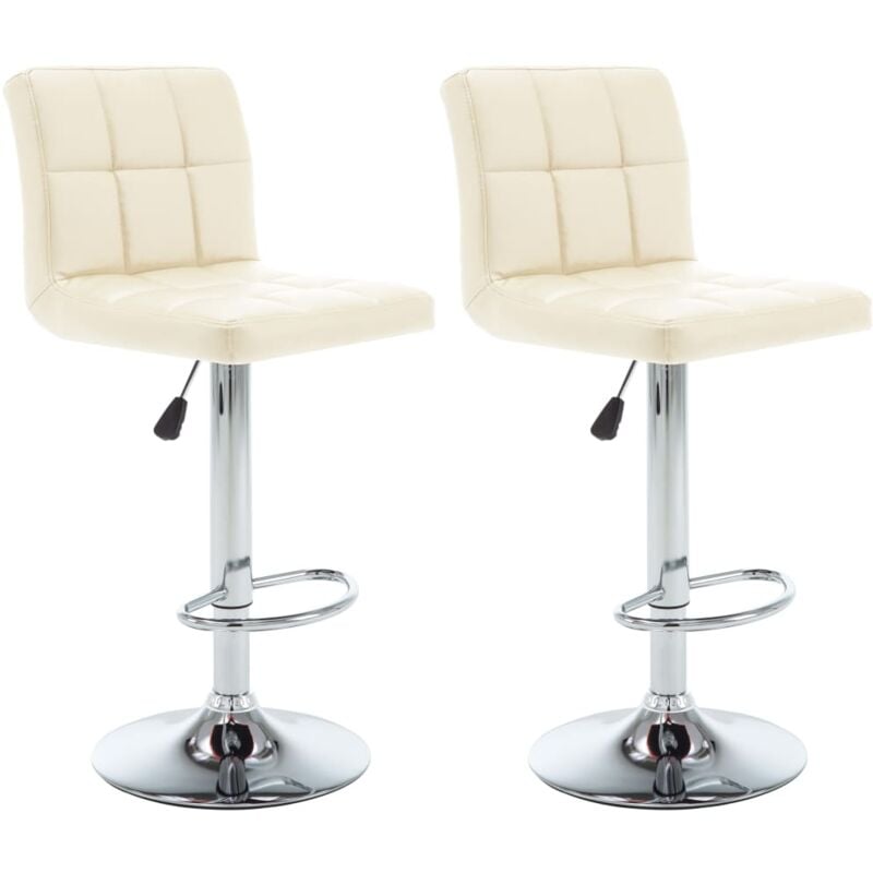 foto del prodotto vidaxl set da 2 sgabelli con imbottito in similpelle regolabile in altezza vari colori colore crema