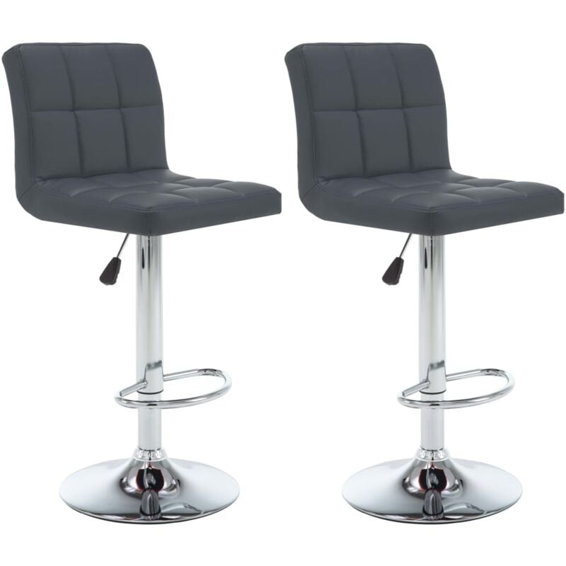 foto del prodotto vidaxl set da 2 sgabelli con imbottito in similpelle regolabile in altezza vari colori colore grigio