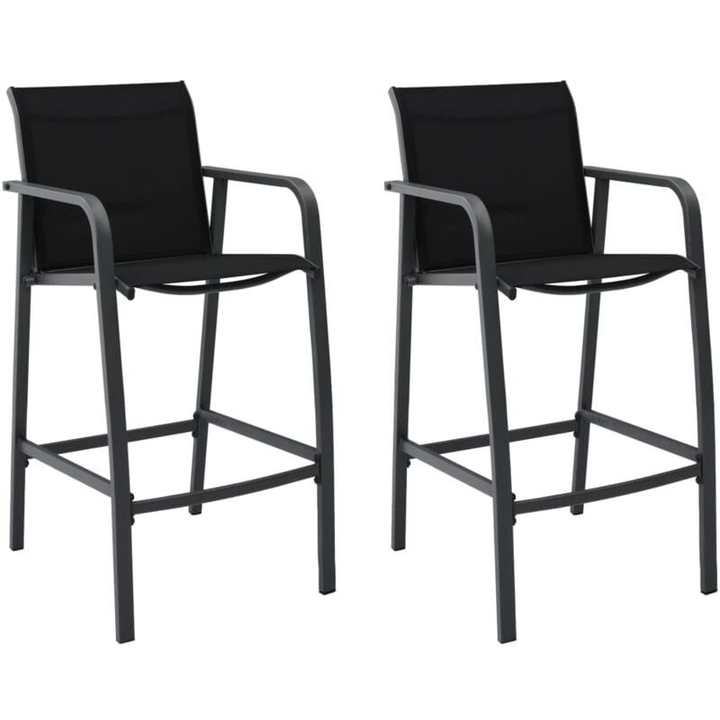 foto del prodotto vidaxl set da 2 sgabelli da esterno stile moderno con schienale e braccioli vari colori colore nero