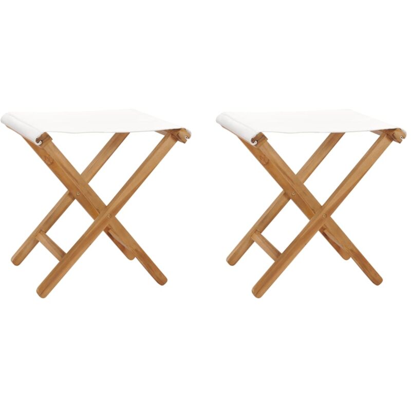 foto del prodotto vidaxl set da 2 sgabelli pieghevoli da esterni in legno design elegante vari colori colore bianco