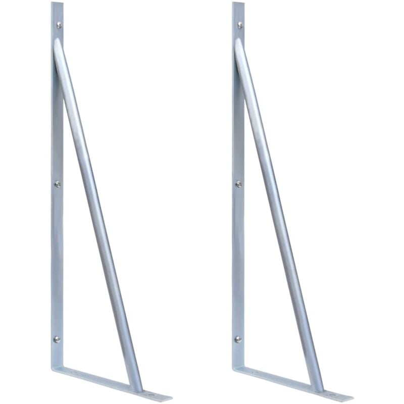 foto del prodotto vidaxl set da 2 staffe di supporto per recinzione in acciaio zincato resistenti e robuste