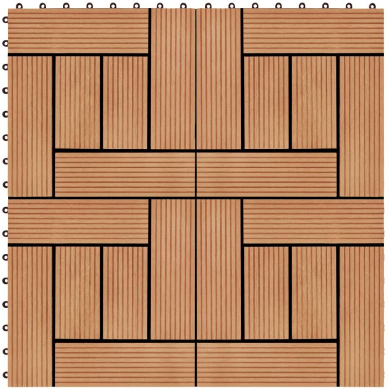 foto del prodotto vidaxl set da 22 piastrelle per decking in wpc 30x30cm vari colori disponibili colore colore teak