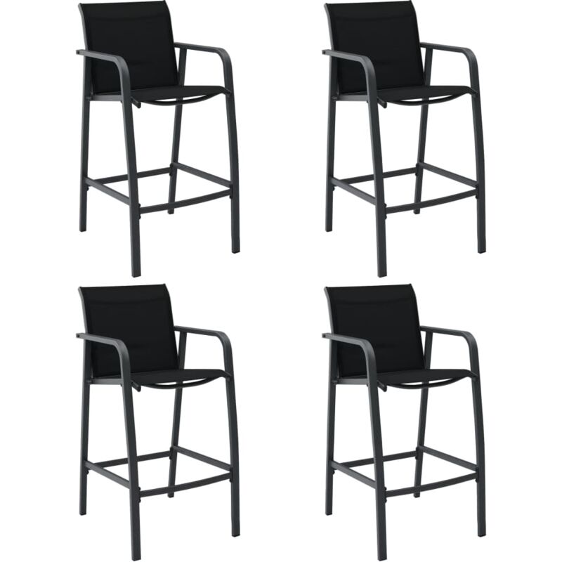 foto del prodotto vidaxl set da 4 sgabelli da esterno stile moderno con schienale e braccioli vari colori colore nero