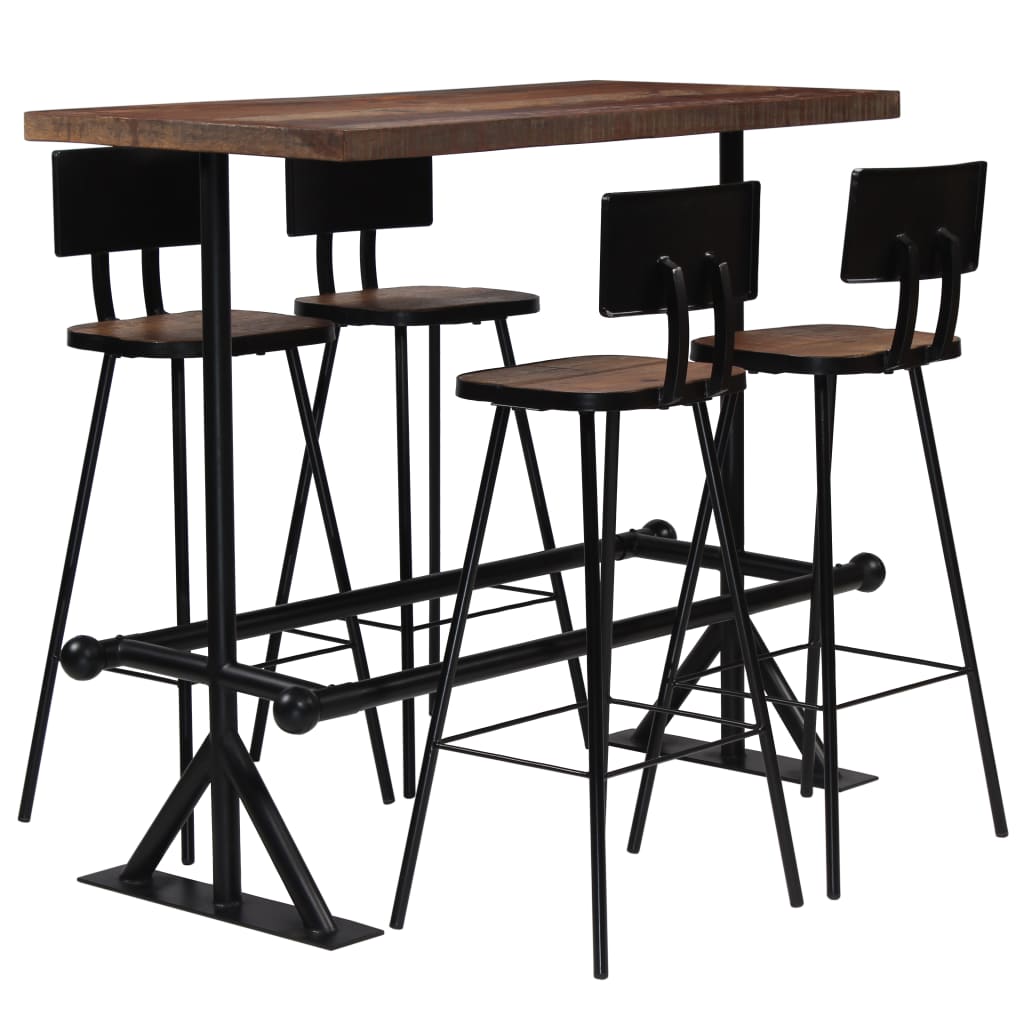 foto del prodotto vidaxl set da bar 5 pz in legno massello di recupero