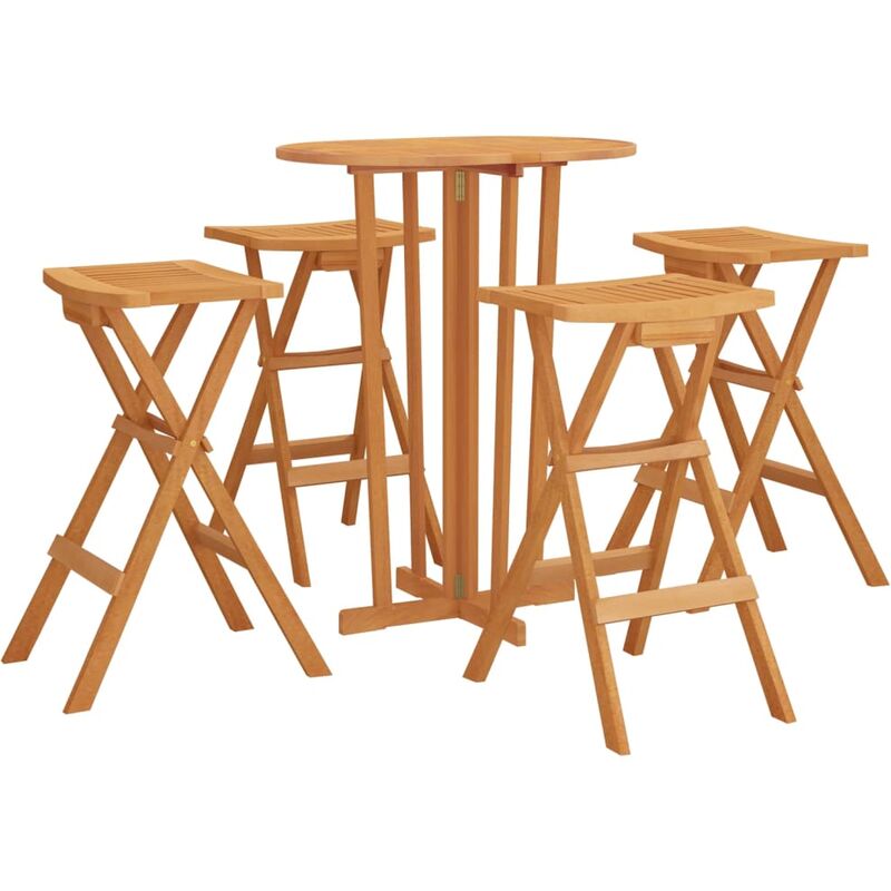 foto del prodotto vidaxl set da bar pieghevole 5 pz in legno massello di teak
