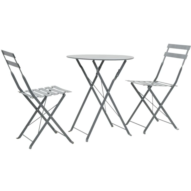 foto del prodotto vidaxl set da bistrot 3 pz in acciaio grigio 276008