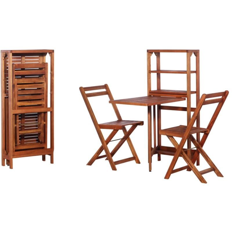 foto del prodotto vidaxl set da bistrot 3 pz pieghevole in legno massello di acacia