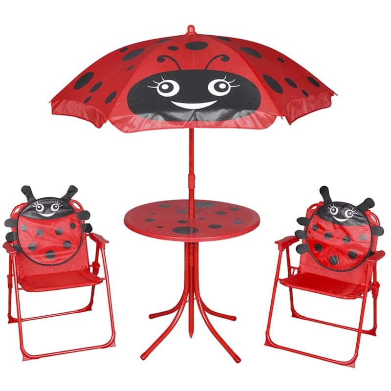 foto del prodotto vidaxl set da bistrot da giardino per bambini con ombrellone rosso