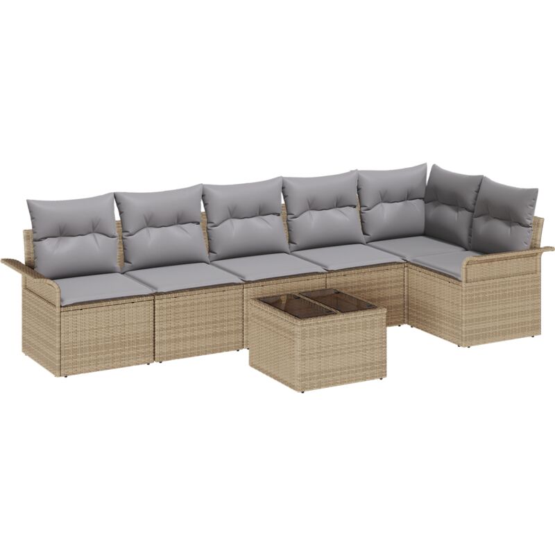 immagine 0 del prodotto vidaxl set da giardino in 7 pezzi con cuscini in polyrattan nero