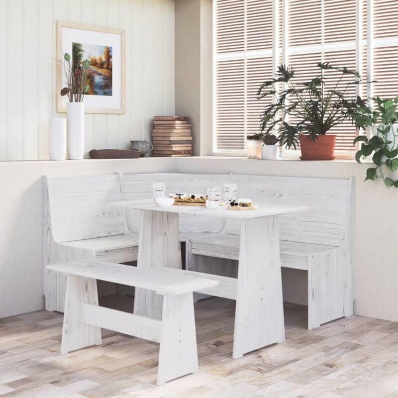 immagine 0 del prodotto vidaxl set da pranzo 3 pz reine bianco in legno massello di pino