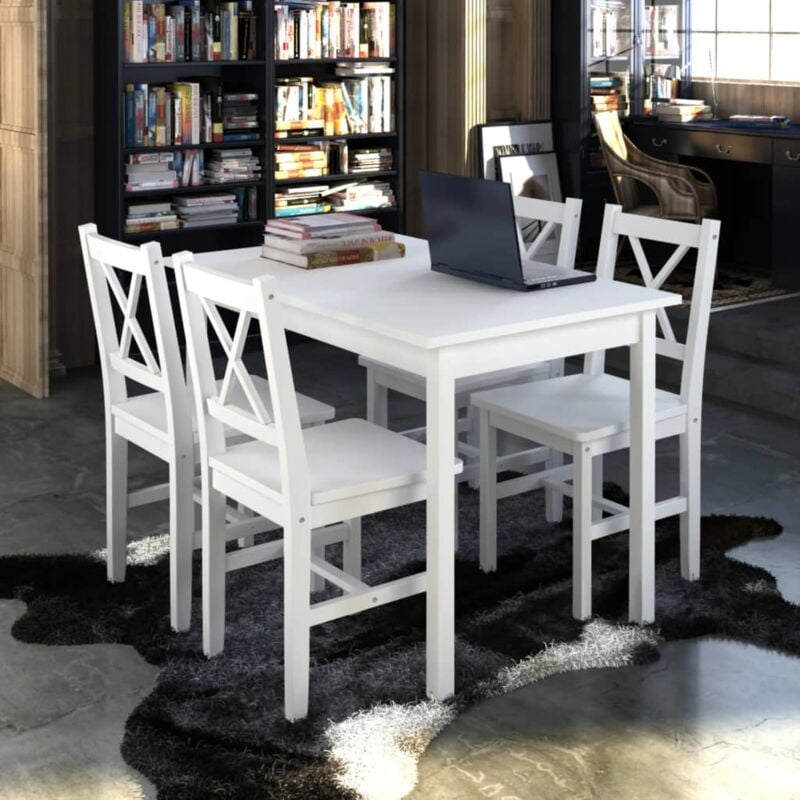 foto del prodotto vidaxl set da pranzo 5 pz bianco 392652