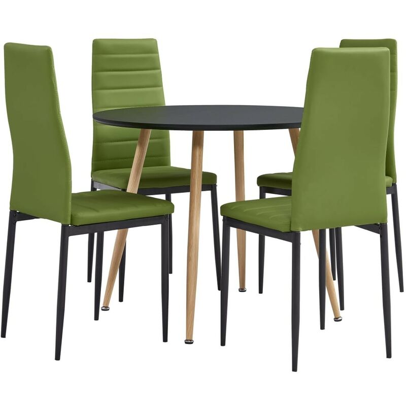 foto del prodotto vidaxl set da pranzo 5 pz in similpelle verde lime