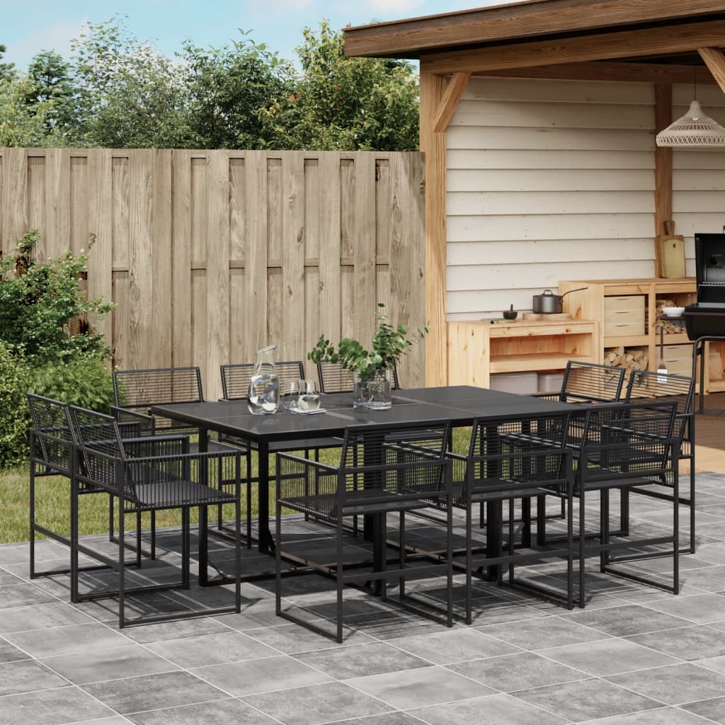 foto del prodotto vidaxl set da pranzo da giardino 11 pz in polyrattan nero