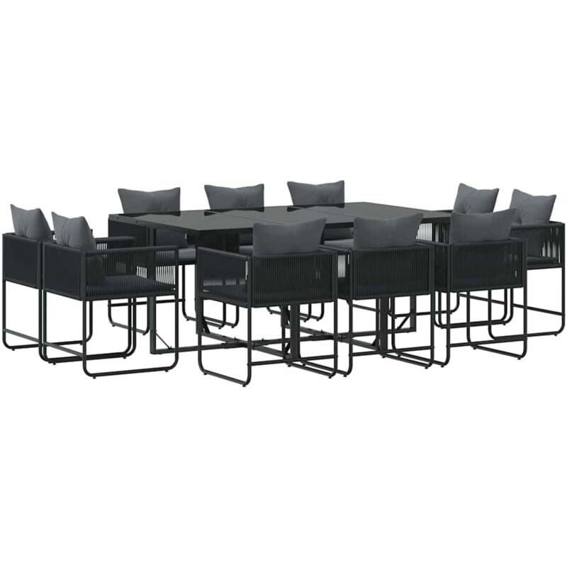 foto del prodotto vidaxl set da pranzo da giardino 13 pezzi con cuscini in acciaio e rattan sintetico