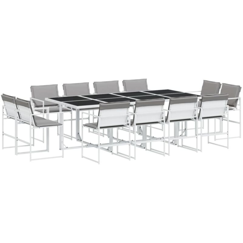 foto del prodotto vidaxl set da pranzo da giardino 13 pz con cuscini bianco in textilene