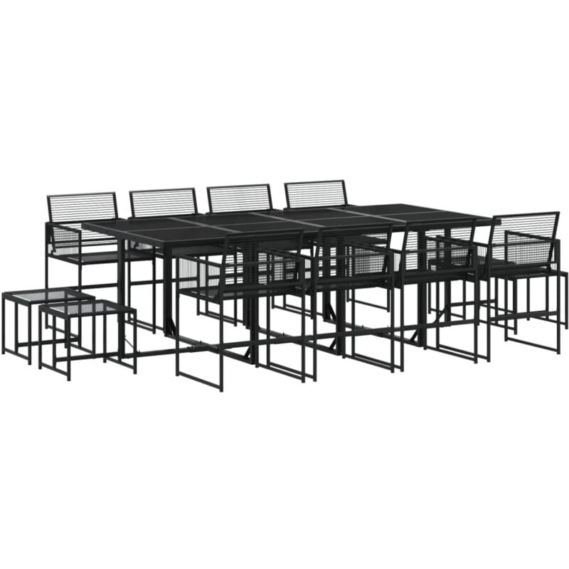 foto del prodotto vidaxl set da pranzo da giardino 13pz nero in polyrattan